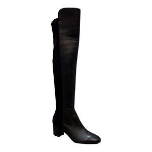 Stuart Weitzman Gillian Leather Block Heel Over the Knee Boots